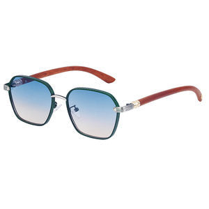 Vintage Imitation Wood Grain Temple Men's Sunglasses Outdoor Driving Square Frame Sunglasses Wholesale shades