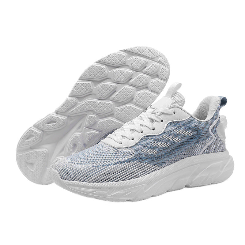 Mesh Flyknit Men's Shoes Export Hot-Selling Summer Sports Shoes Lightweight Breathable Running Shoes Large Size Men's Shoes