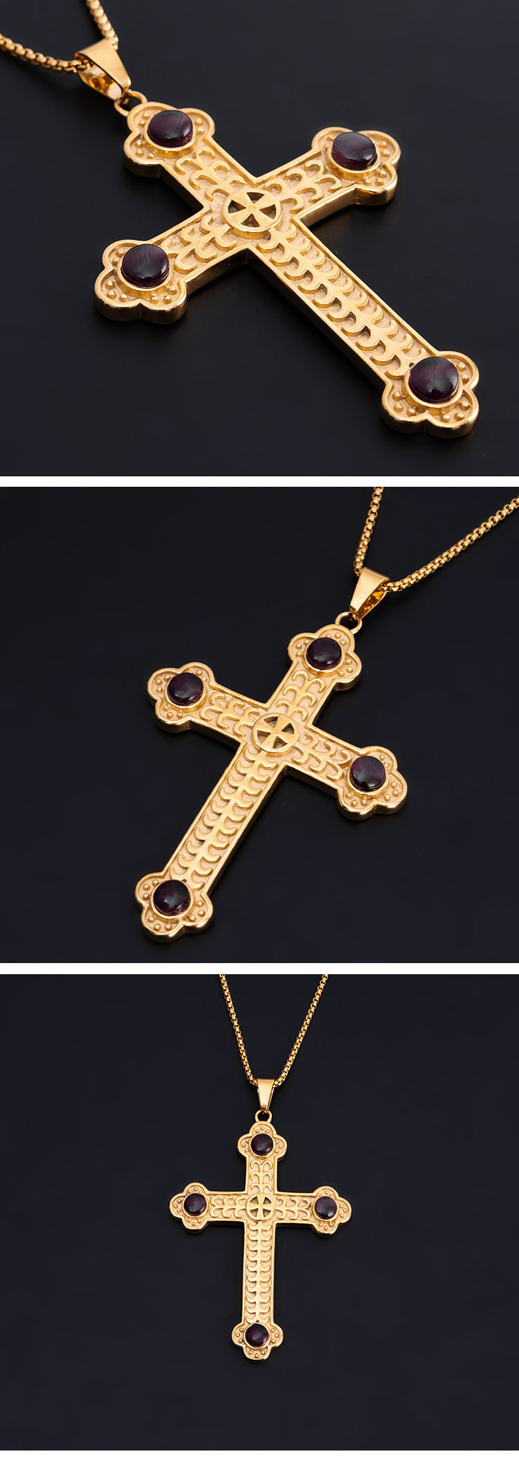 New Arrival European and American Style Viking Cross Shape Personality Fashion Daily Versatile Genuine Polished