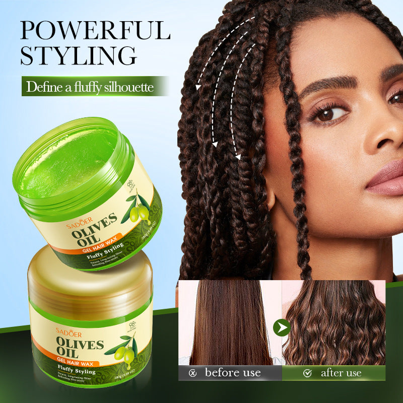 Olive Oil Hair Styling Wax SADOER Nourishing Gel Styling Fluffy Hair Wax  Foreign Trade Wholesale