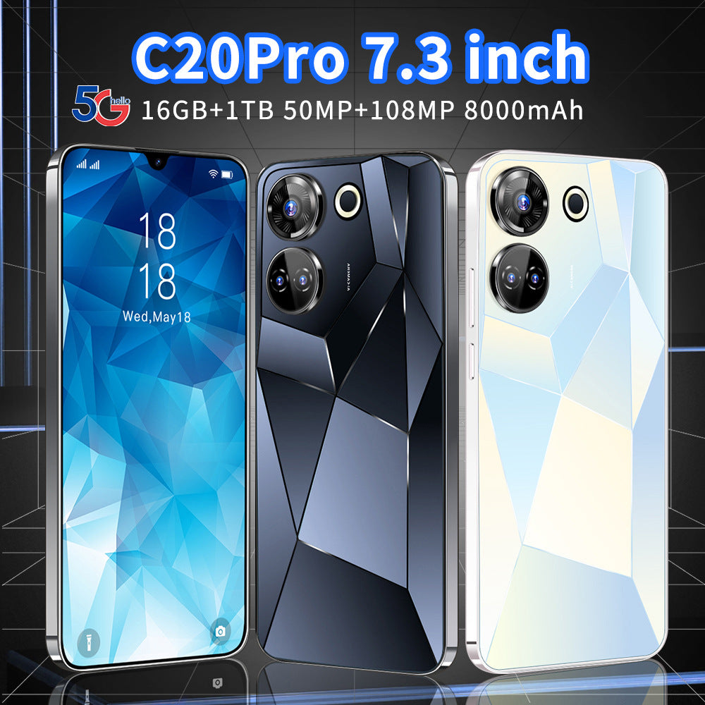 Mobile Phone C20Pro Smartphone16+1T Large Memory Dedicated7.3High Definition Screen Source Factory Wholesale