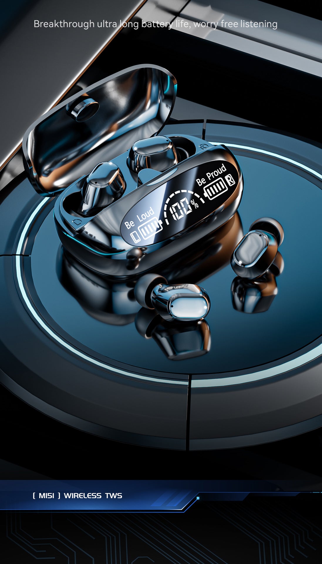 New M151Digital Display Headphones Ultra-Long Battery Life Mini In-Ear Comfortable Long-Wear Private Model Wireless Bluetooth Earphones