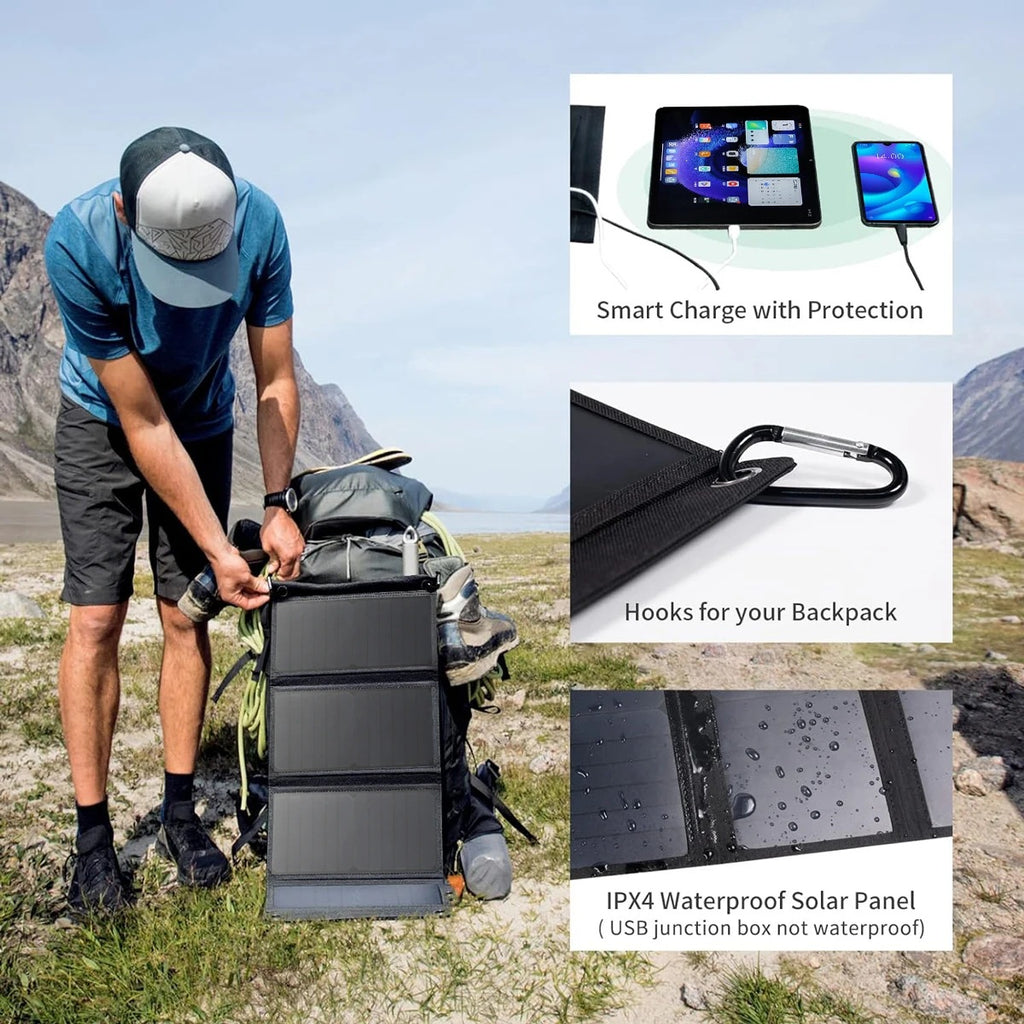Portable Solar Panel 28W High Power High Quality Waterproof Foldable Outdoor Battery Charger