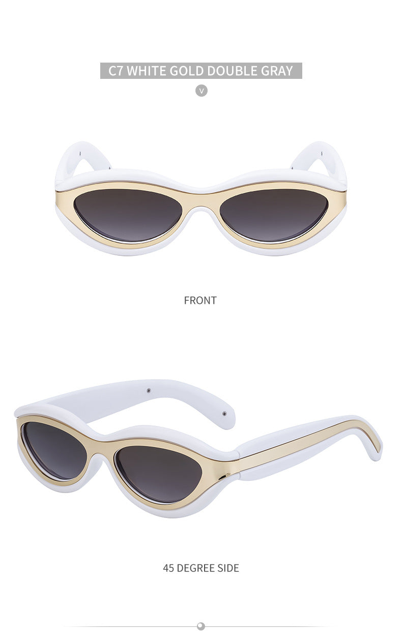 New European and American Y2K Cat Eye Sunglasses for Women Street Style Small Frame Sunglasses for Men Trendy Wholesale sunglasse