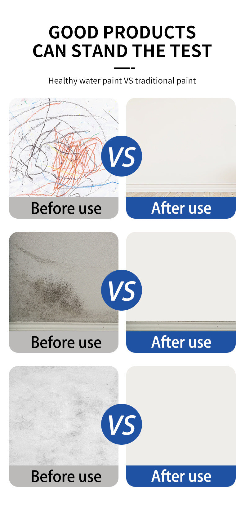 Interior Wall Paint White Wall Brush Paint Water-Based Odorless Latex Paint Wall Renovation Household Paint Wall Repair