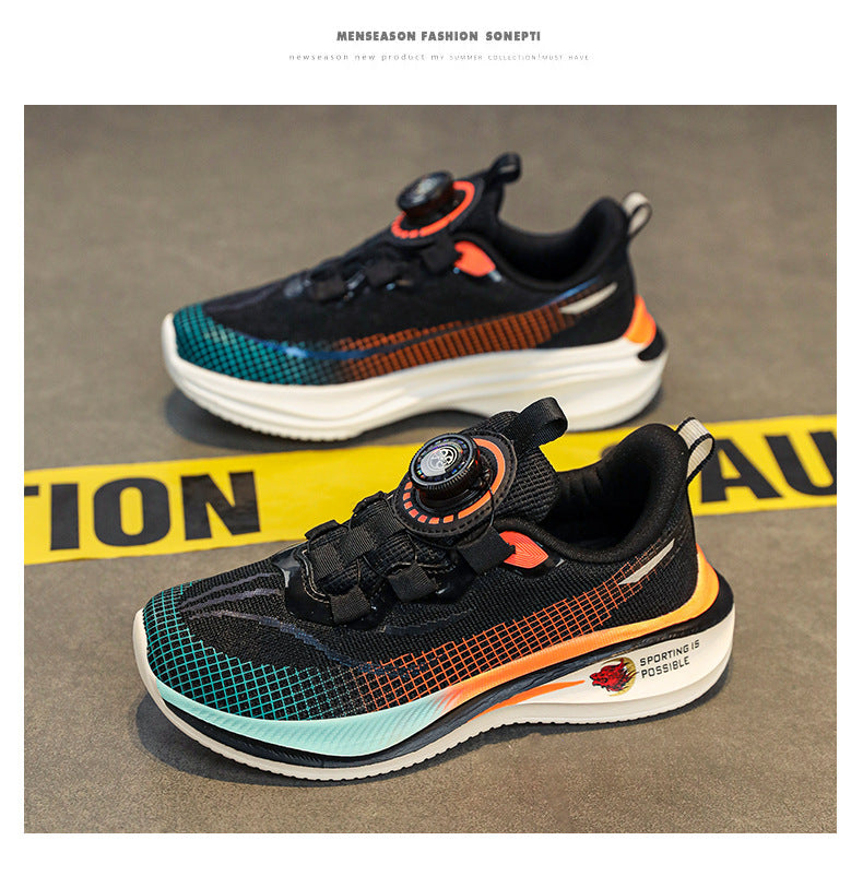 Boys and Girls Shoes Red Rabbit7Spring and Autumn Physical Training Sports Shoes Soft Sole Mesh Breathable Children's Running Shoes Lightweight Trendy