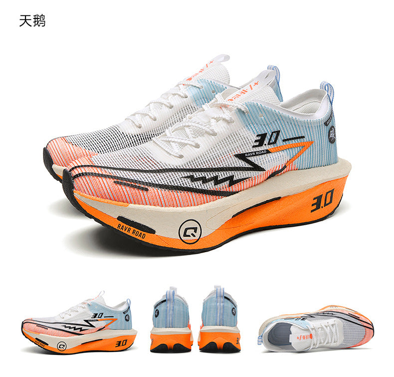 New Fashionable Casual Breathable Comfortable Running Shoes with Real Carbon Plate High Elasticity Shock Absorption for Student Training Sports Shoes