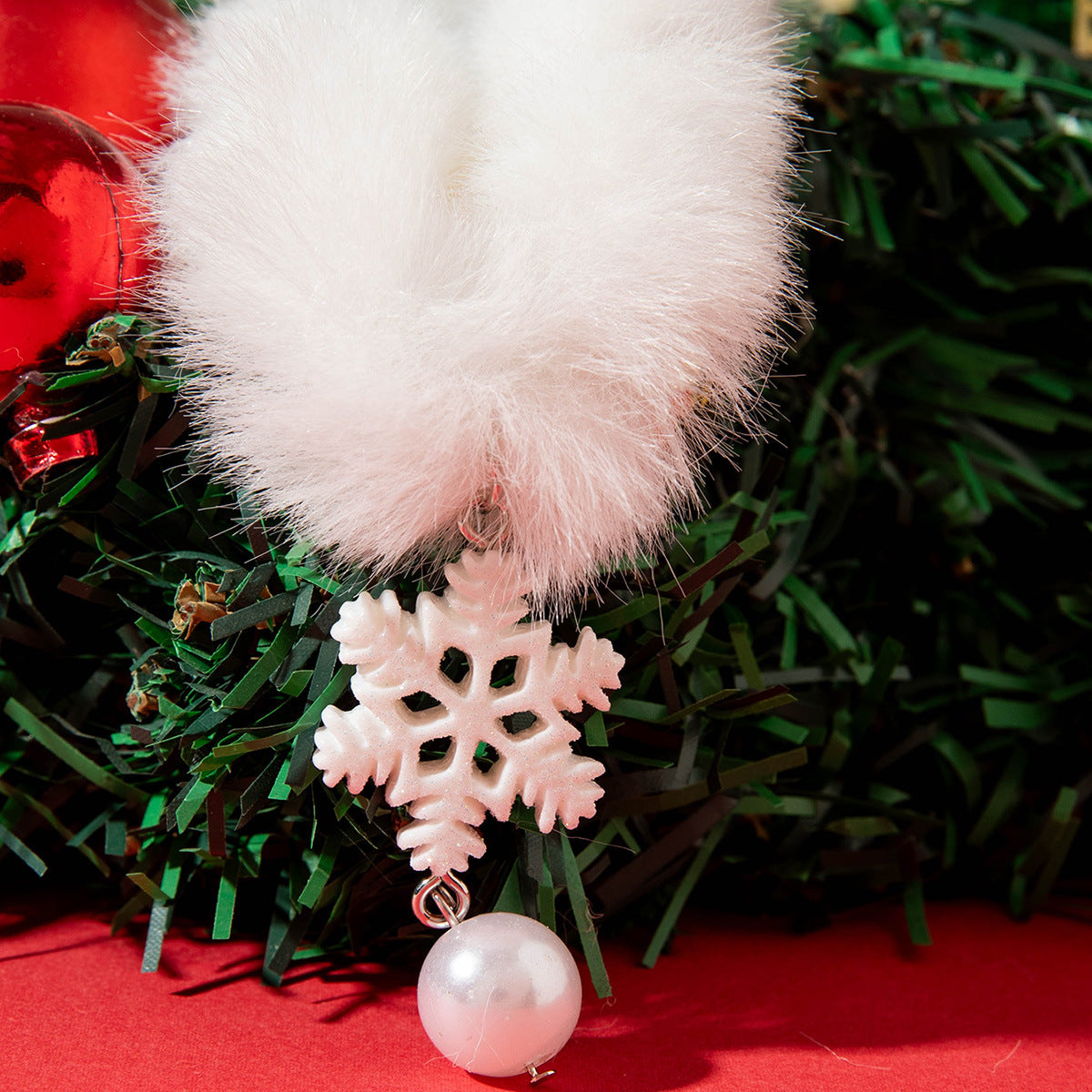 European and American Style Accessories Super Fairy Sweet Christmas Pearl Pendant Plush Necklace Light Luxury Fashion High-end Necklace Wholesale