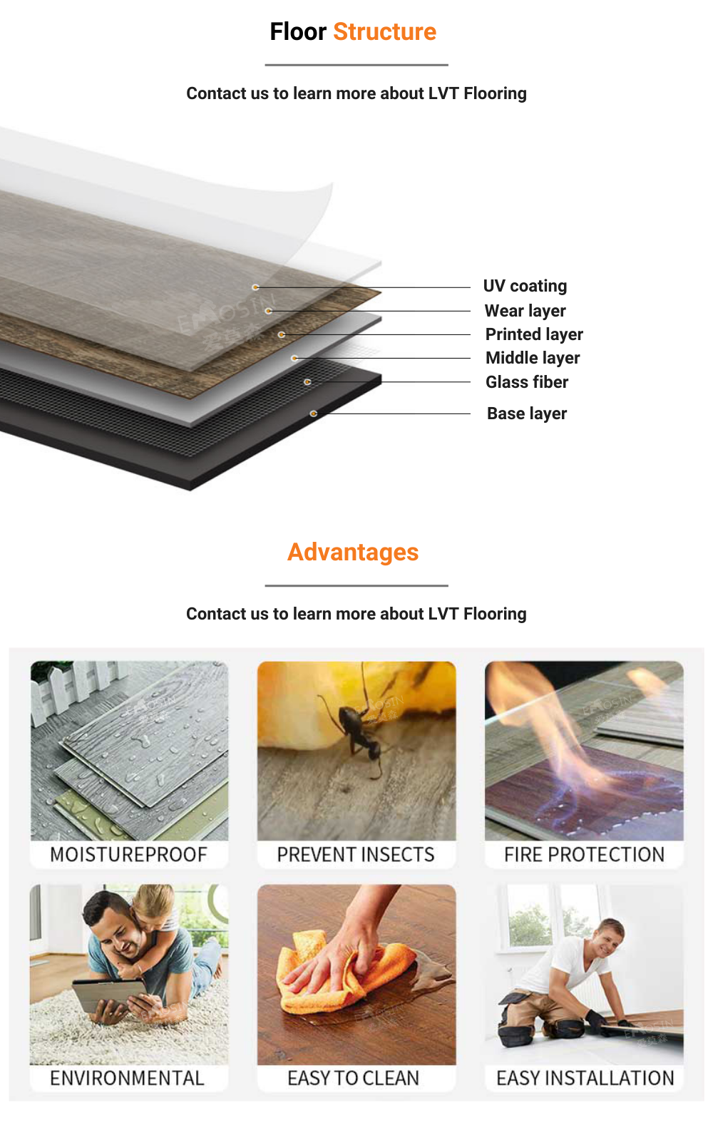 China Manufacture Popular Design Looselay 5mm Lvp Floor Loose Lay Vinyl Plank Lvt Flooring