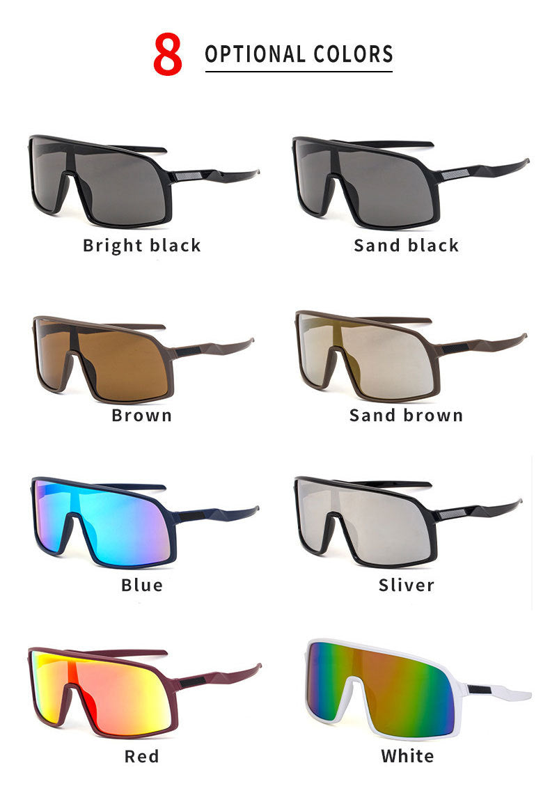 Polarized Sports Sunglasses for Women, European and American Fashion, Windproof Outdoor Cycling Sunglasses, Integrated Colorful Men's Trendy Fishing Glasses