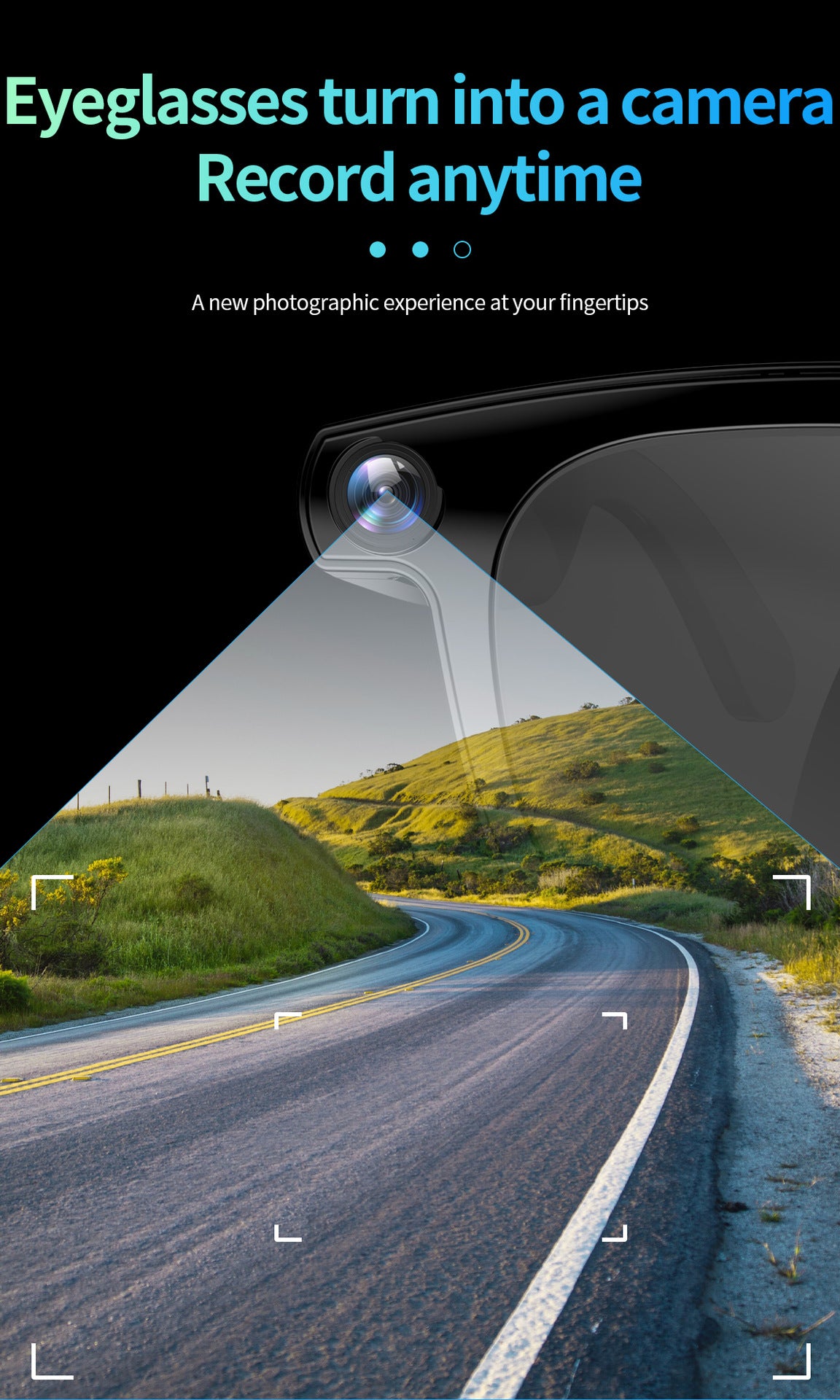 CY01Smart Glasses800100 Megapixel Camera with Image Stabilization1200P Video Recording AI Simultaneous Translation Character Recognition