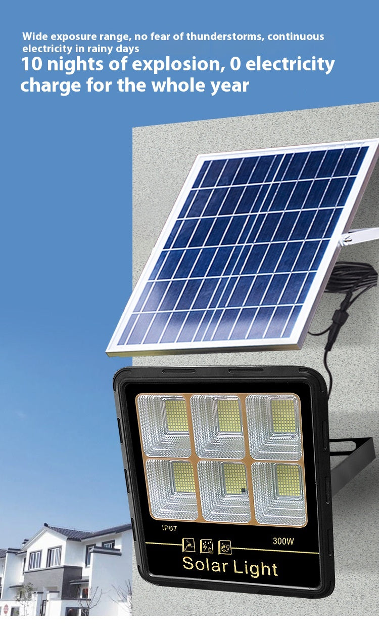 100W-300W Smart Super Bright Outdoor Waterproof Garden Light Split Solar Flood Light for Yard Lighting