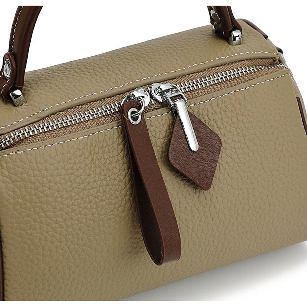 Niche Color-Block Genuine Leather Handbag for Women2025New Fashion Versatile Pillow Bag Stylish Single Shoulder Crossbody Bag