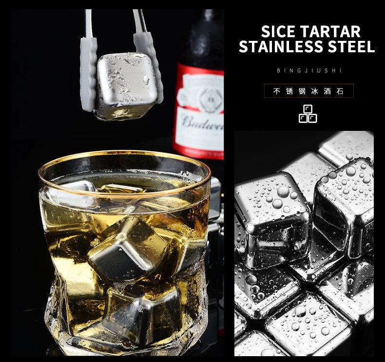 304Stainless Steel Ice Cubes Home Bar Quick-Freezing Ice Wine Stone Set Whiskey Beer Chilled Metal Ice Cubes