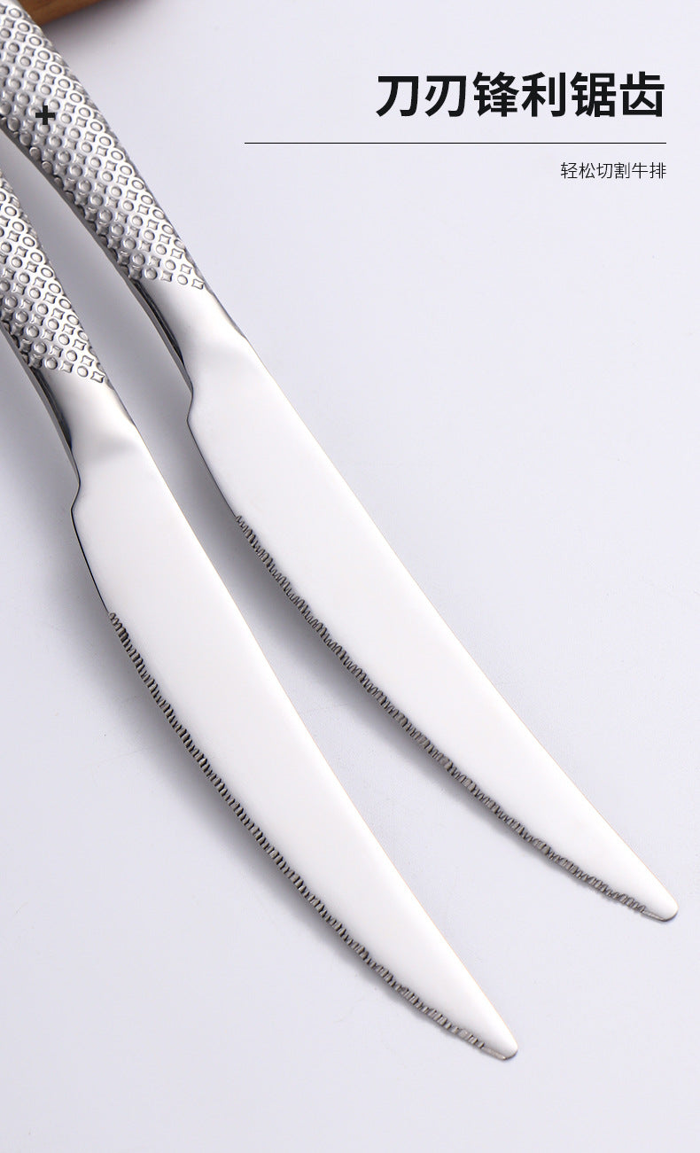 Stainless Steel Western Cutlery Star Diamond Knife Fork Spoon24Western-style Steak Knife, Fork, and Spoon Gift Set