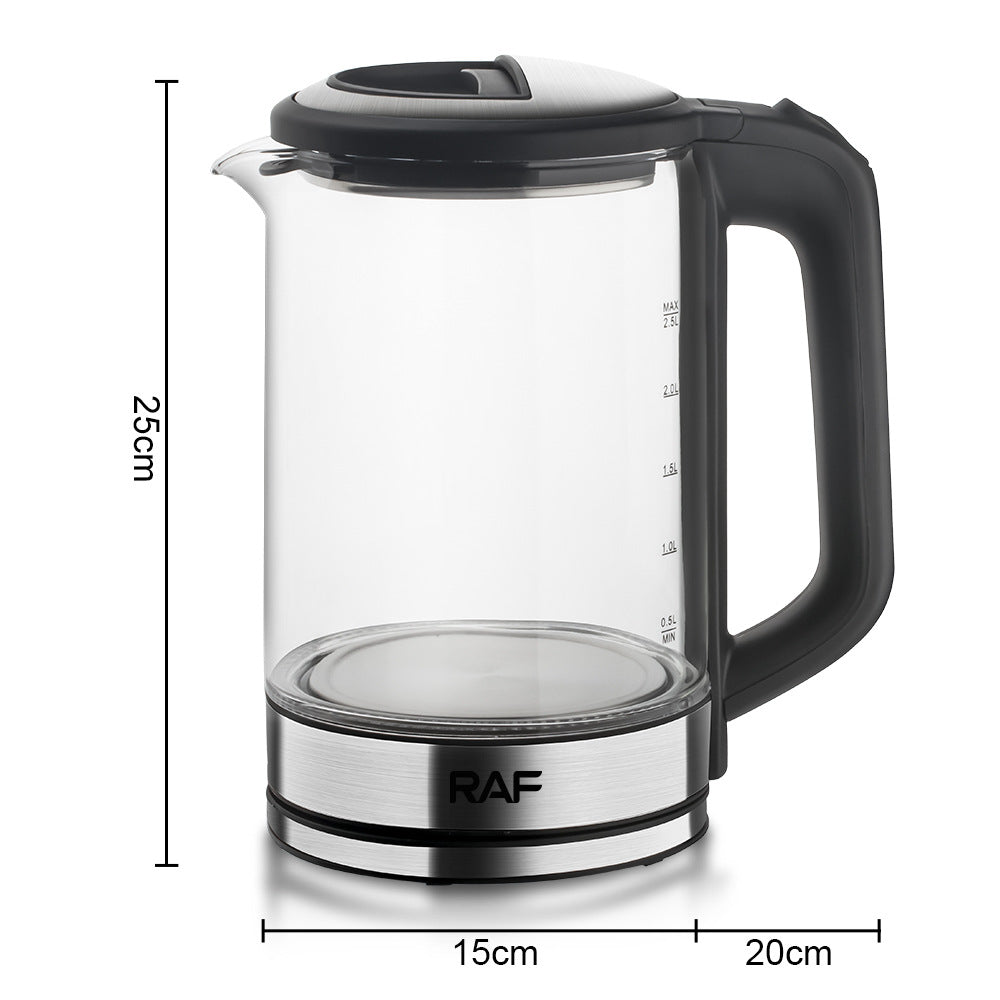 RAF European Standard Transparent Glass2.5L Electric Kettle Automatic Large Capacity Multi-Functional Kettle Overheat Protection