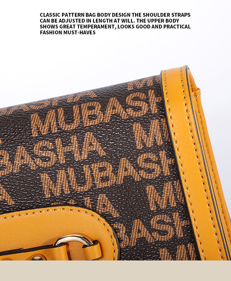 New Trendy Fashion Classic Retro Old Pattern Small Square Bag Personality Shoulder Bag Stylish Chain Crossbody Bag