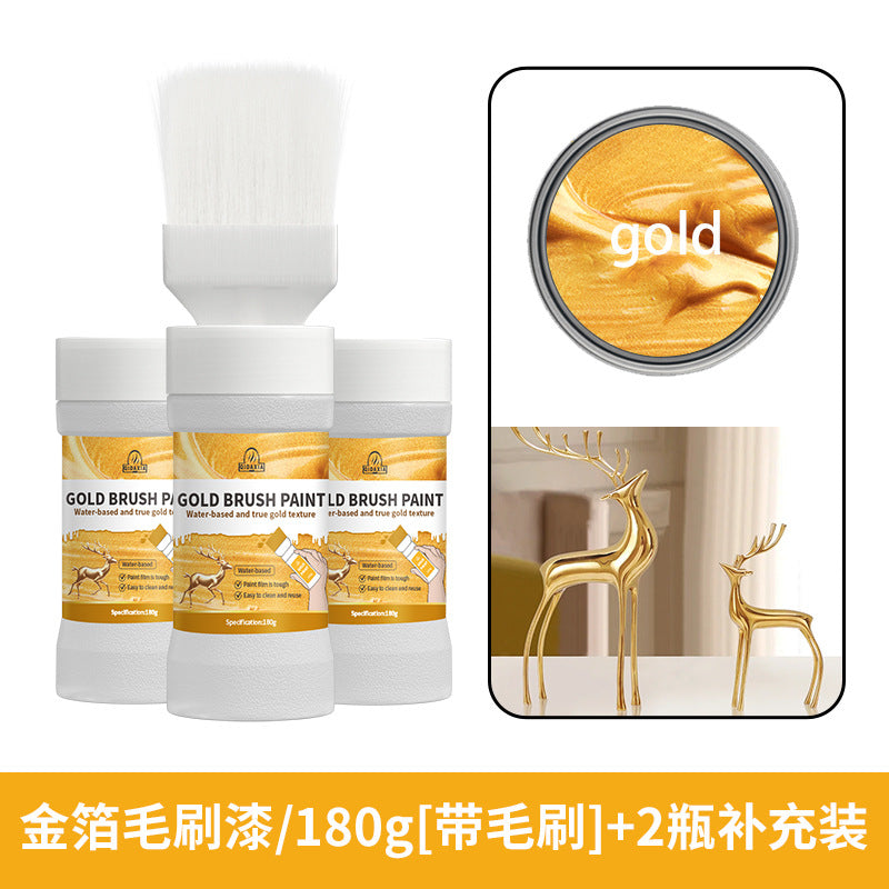 Water-based Gold Leaf Paint Gold Powder Paint gold Art Coating Gold Paint gold Oil Paint Exterior Wall Brand Gold Leaf Brush Paint