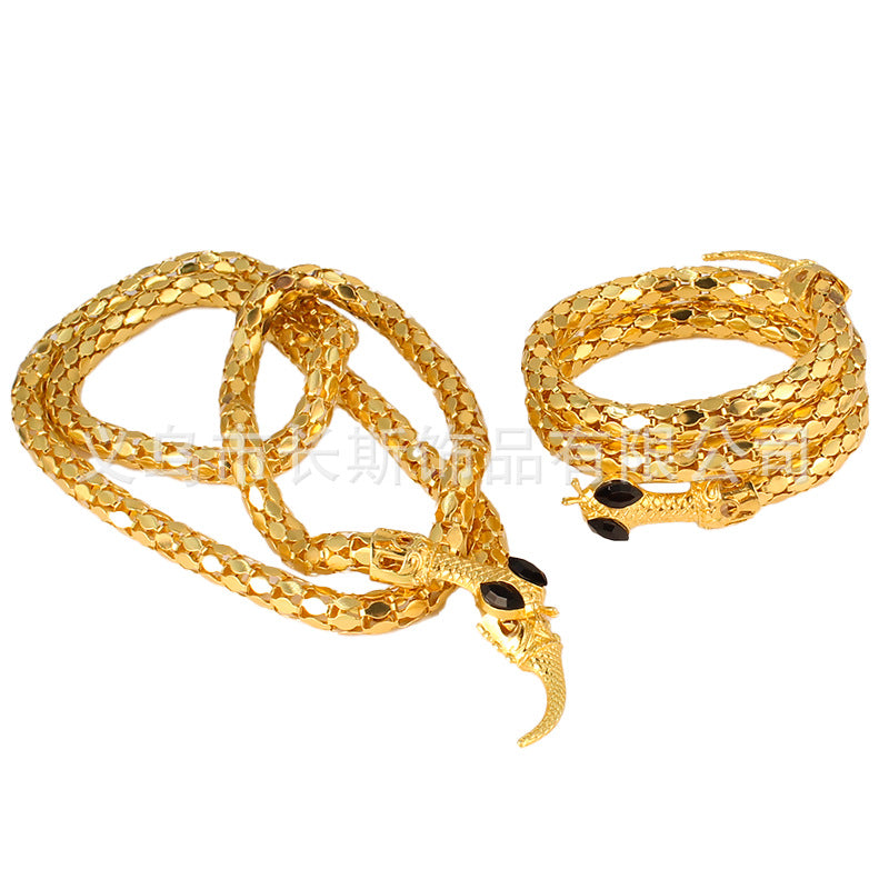 European and American Style Bendable Snake Chain Women's Minimalist Snake Bone Necklace Snake Year Gift Stretchable Snake Shape Necklace