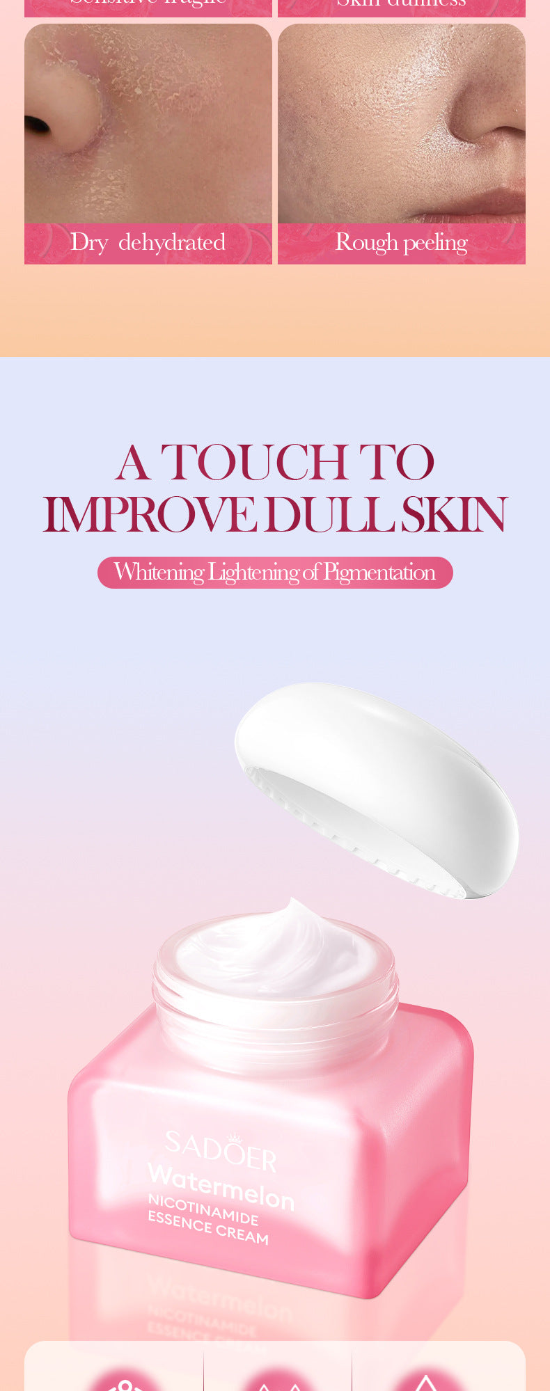 Watermelon Niacinamide Essence Lotion SADOER Skin rejuvenation moisturizing cream cross-border foreign trade wholesale