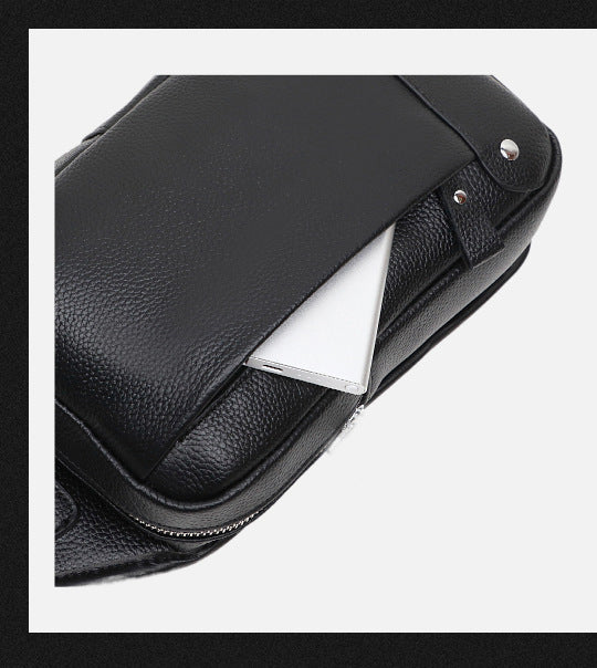 Anti-theft Genuine Leather Men's Chest Bag High-end Multi-functional Password Lock Casual Fashion Top Layer Cowhide Crossbody Bag Backpack