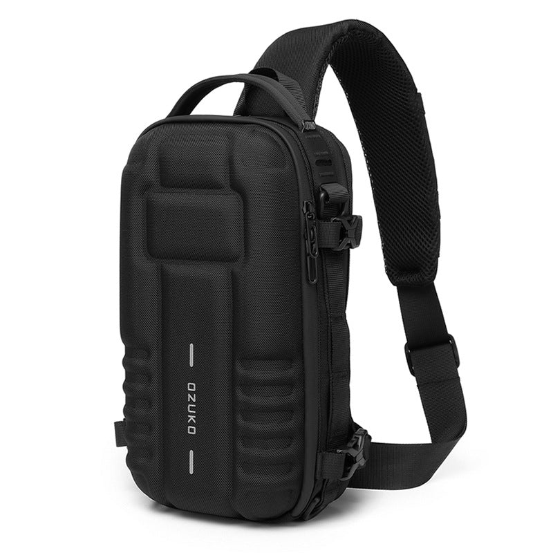 OZUKO EVA Hard Shell Chest Bag Men's Crossbody Bag Tactical Functional Waterproof Large Capacity Outdoor Cycling Bag