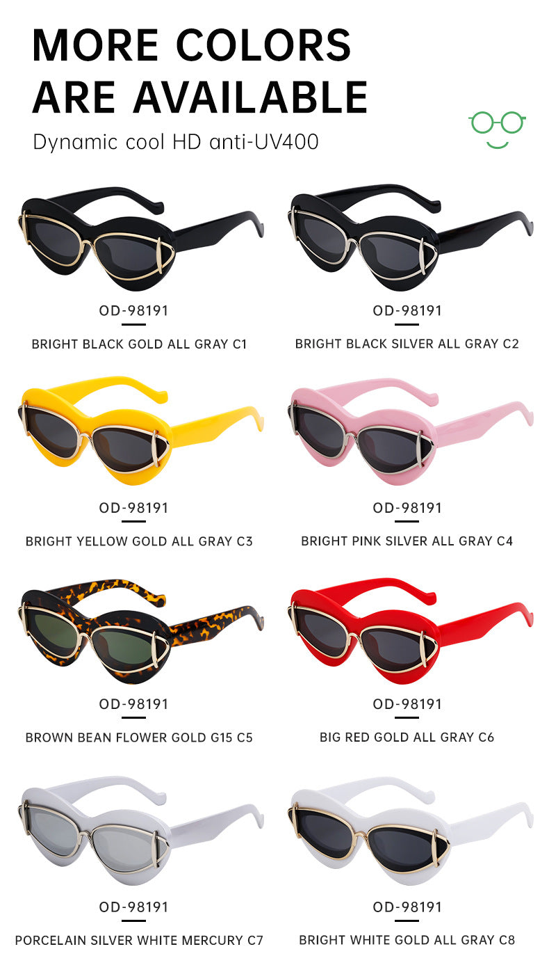 New European and American Fashion Cat Eye Sunglasses for Women Driving, Same Style as Internet Celebrities Y2K Trendy Small Frame Sunglasses sunglas