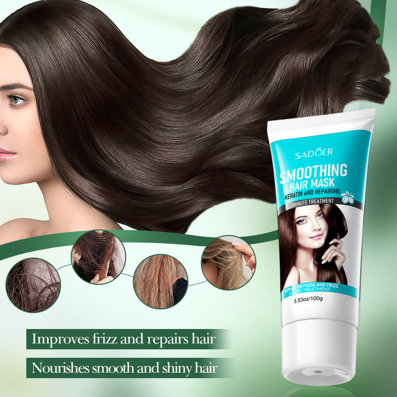 Baked Keratin Hair Mask100g SADOER Smooth Repair Improve Frizz Foreign Trade Cross-Border Wholesale