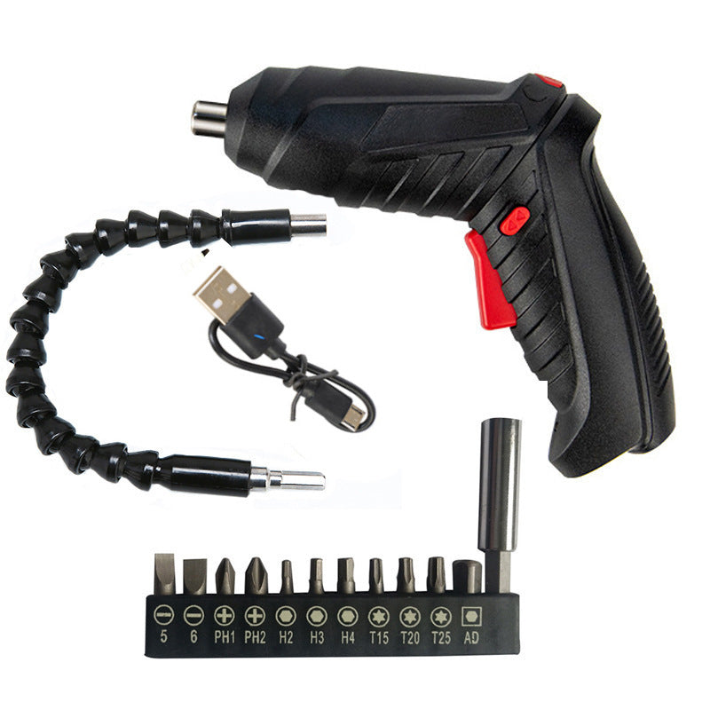 Home Tool Set Small Electric Drill Multi-Function Lithium Battery Cordless Screwdriver Mini Electric Screwdriver