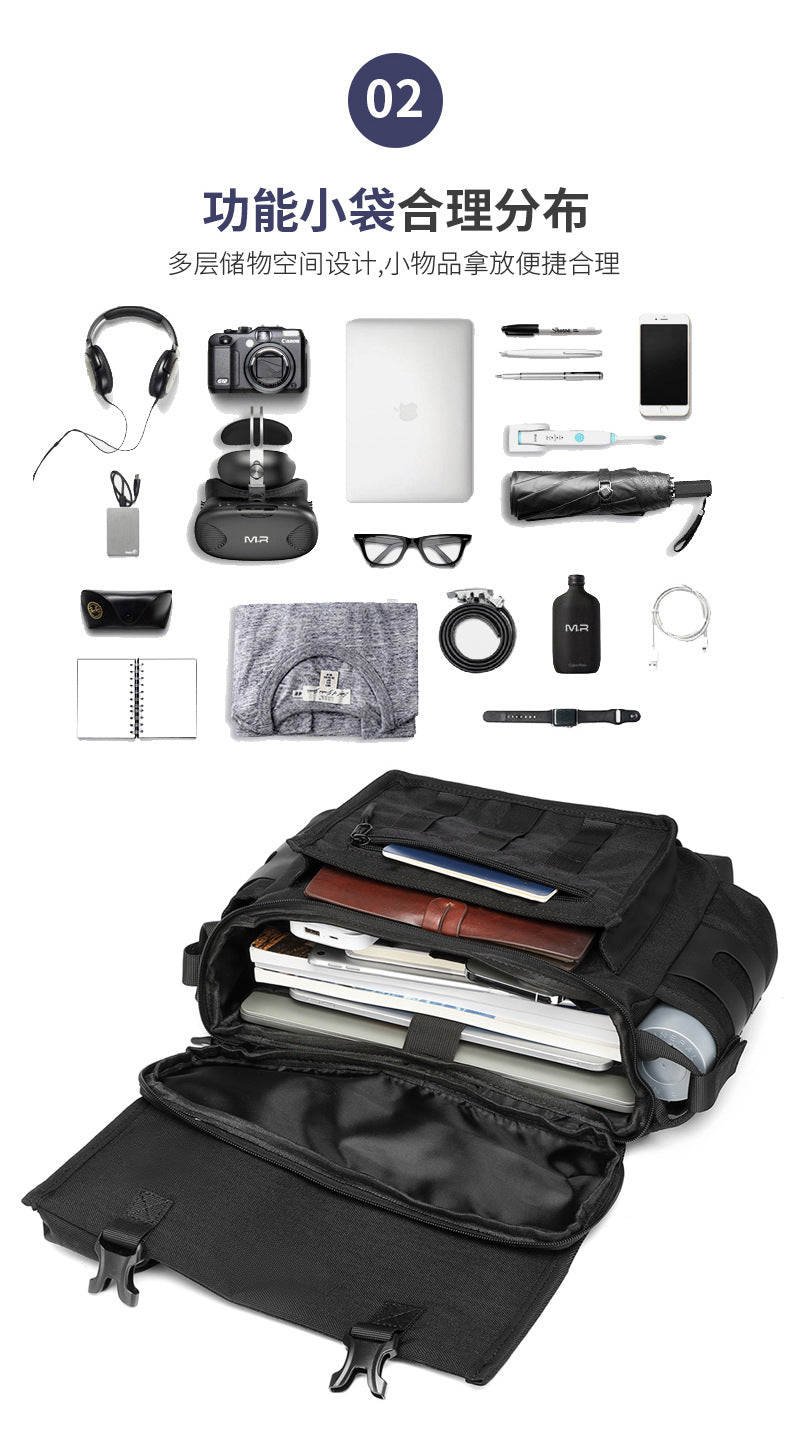 Men's Messenger Bag Multifunctional Crossbody Bag Waterproof Cycling Shoulder Bag Outdoor Commuting Tactical Style Men's Satchel
