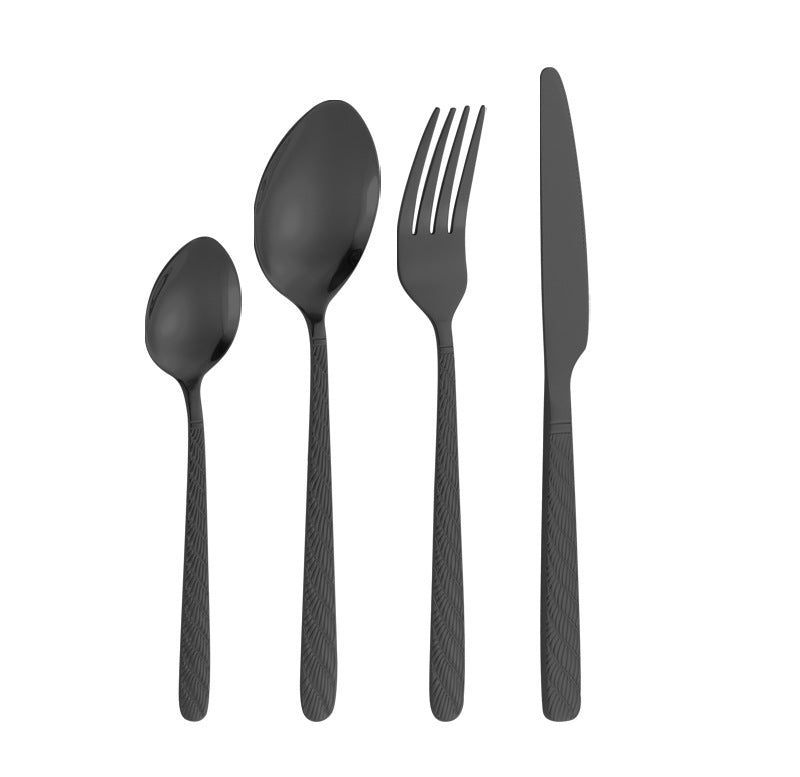 410Stainless Steel Tableware Hotel Restaurant Hemp Rope Pattern Knife Fork Spoon24Set of Western Steak Knives and Forks