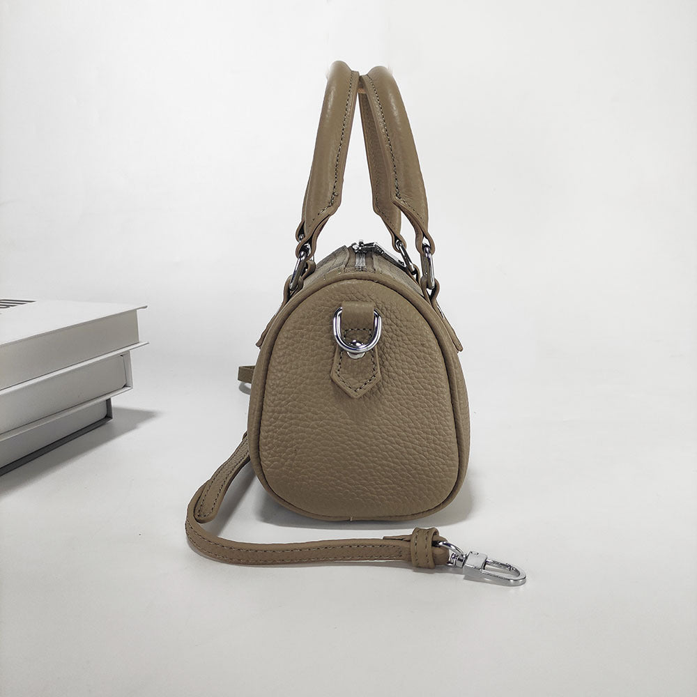 High-end texture genuine leather Boston pillow bag for women2025New Top Layer Cowhide Handbag and Crossbody Bag from Shiling