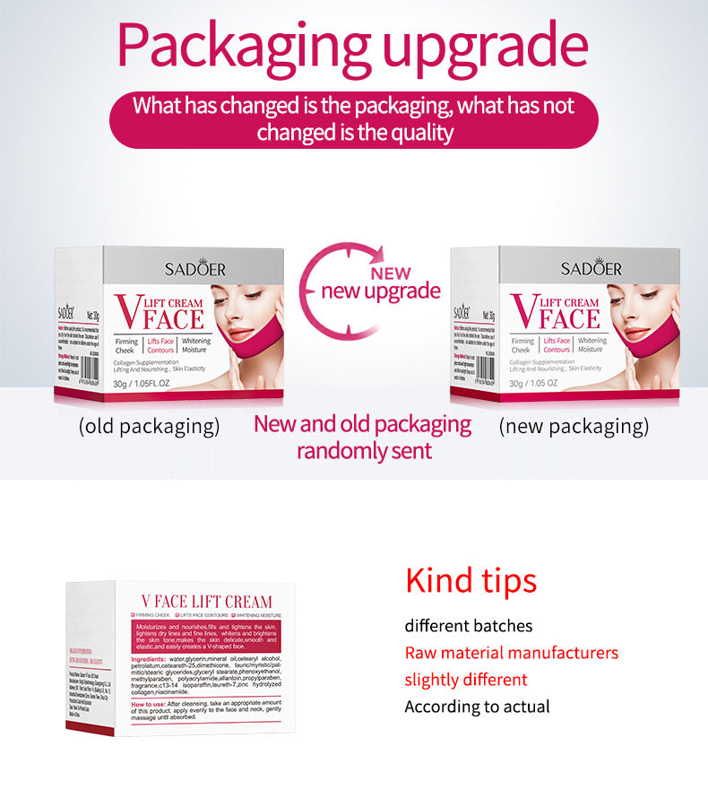 V Face Tightening Cream30gSADOER Facial Lifting and Firming Skin Facial Cream  Foreign Trade Wholesale