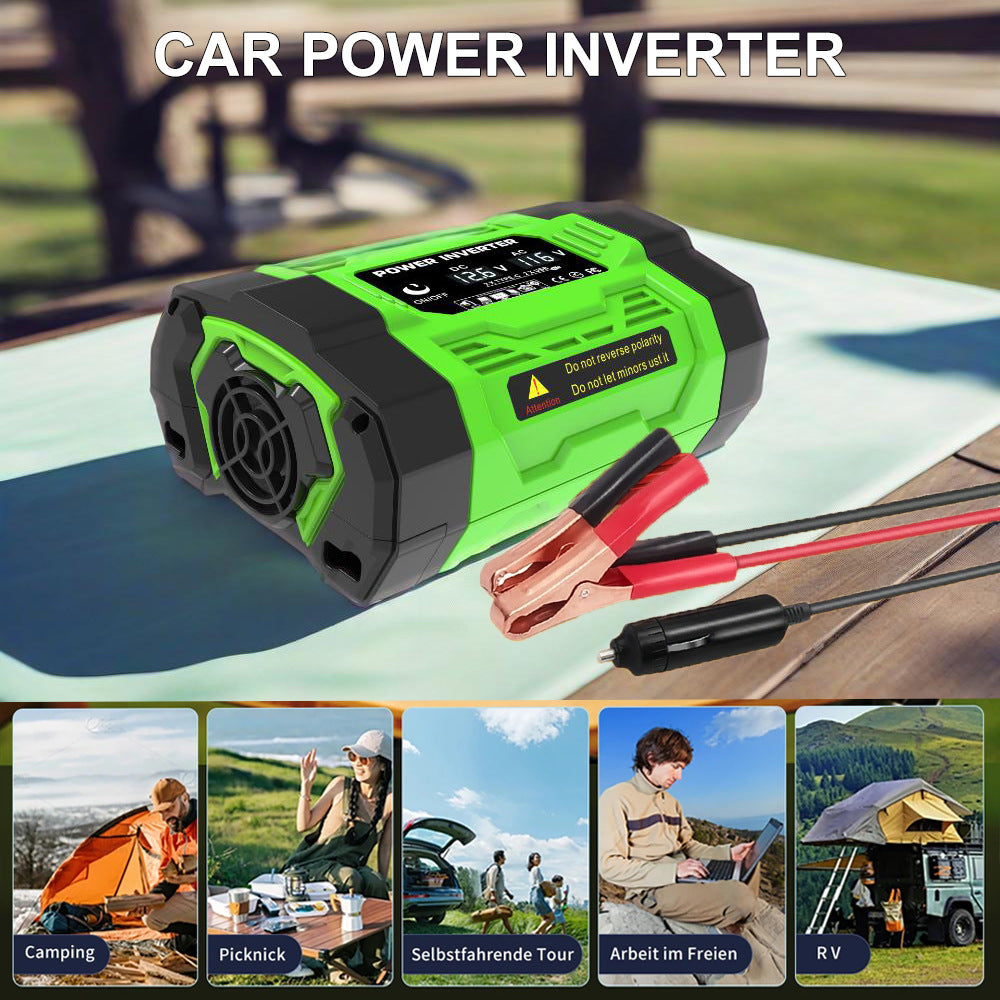 European Standard Socket Car Inverter200W 300W 600W12V Turn220V Dual Socket Dual USB Double Type-C
