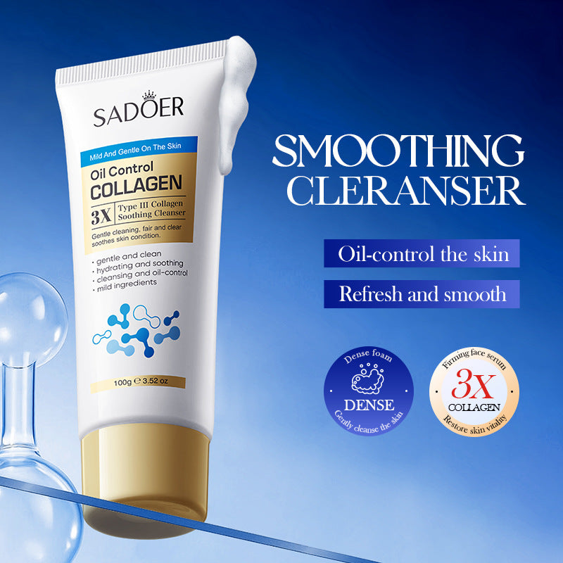 Cross-border Triple Collagen Facial Cleanser100g  Deep Cleansing Facial Cleanser Export Manufacturer Wholesale