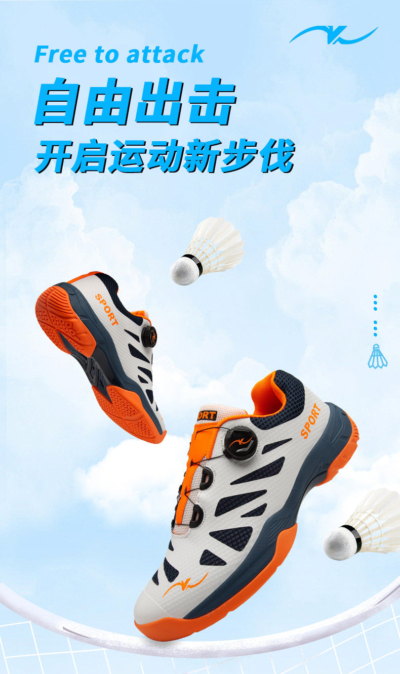 Plus Size New Luxury Fashion Rotating Buckle Badminton Shoes Trendy Versatile Tennis Table Tennis Sports Shoes