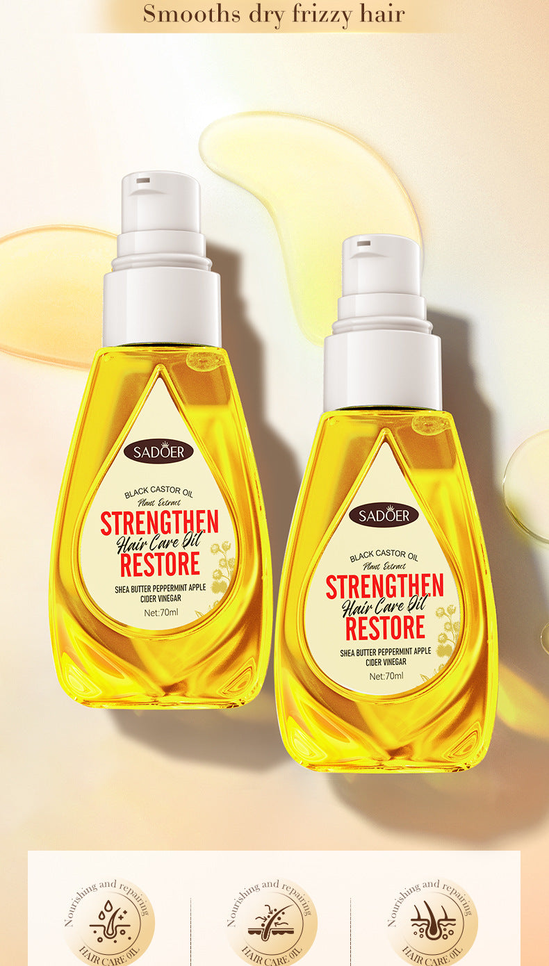 Black Castor Oil Hair Care Essential Oil SADOER Moisturizing and Smooth Hair Conditioner Cross-Border Wholesale