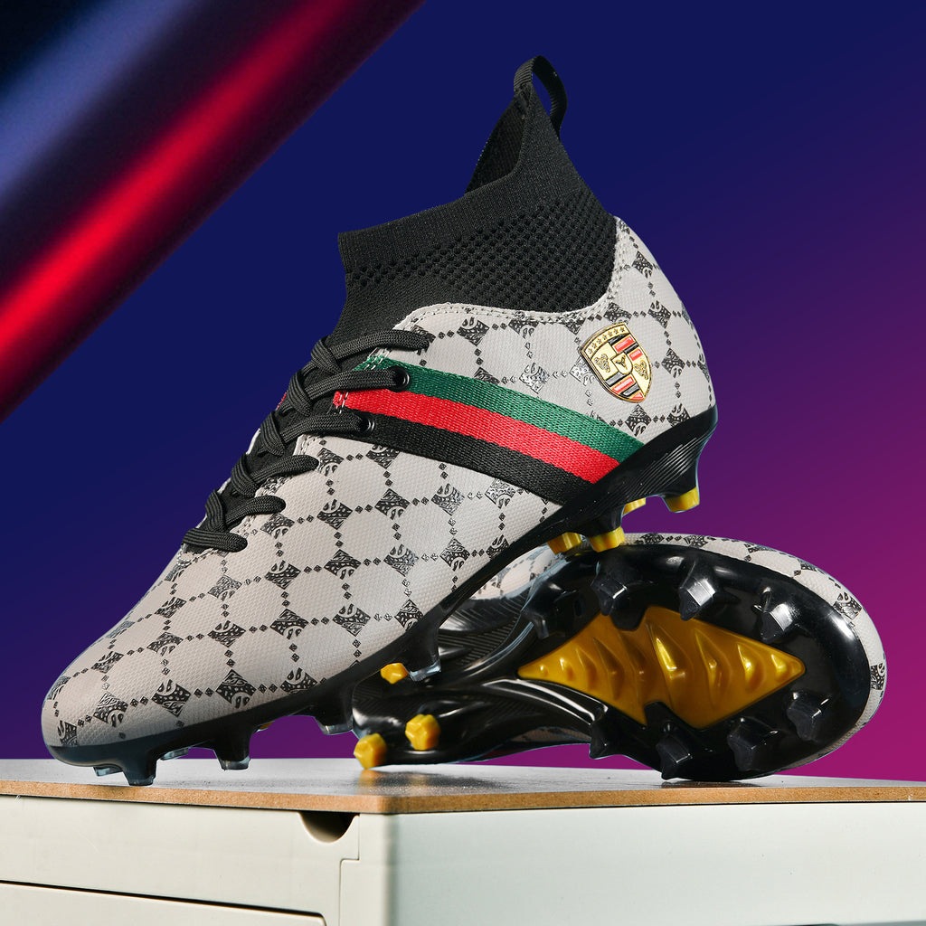 Hot-selling High-top Soccer Shoes tf Artificial Grass with Broken Nails AG Nail Leather Foot Men's and Women's Children's Youth Student Training Shoes