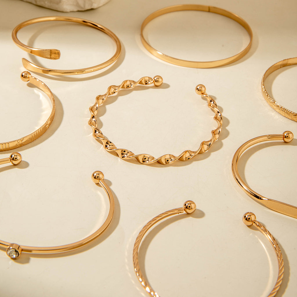 European and American Ornament Stackable Round Imitation Pearl Smooth Open Bracelet Fashion Jewelry Bracelet Wholesale