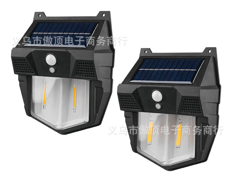 New Solar Light Outdoor Garden Light Human Body Sensing Tungsten Wall Light Garden Villa Street Light Waterproof