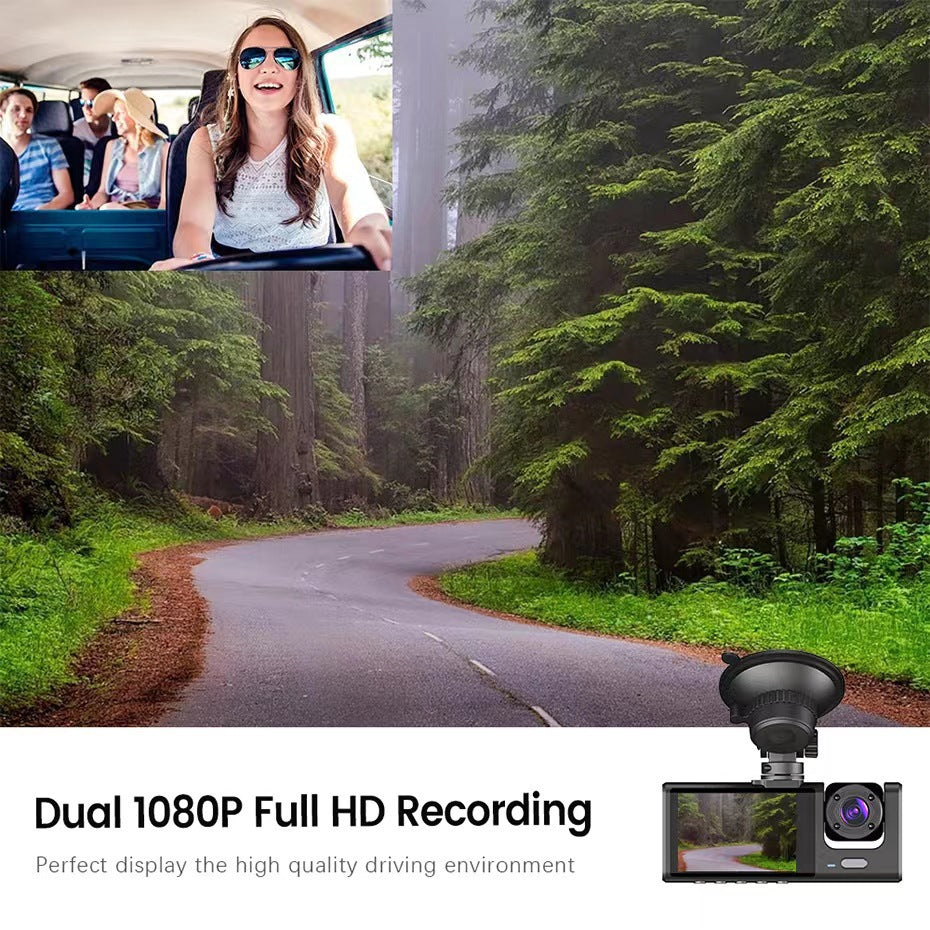 170High-definition dashcam with front, rear, and side recording touchscreen1080P Recorder WIFI Mobile Phone Interconnection