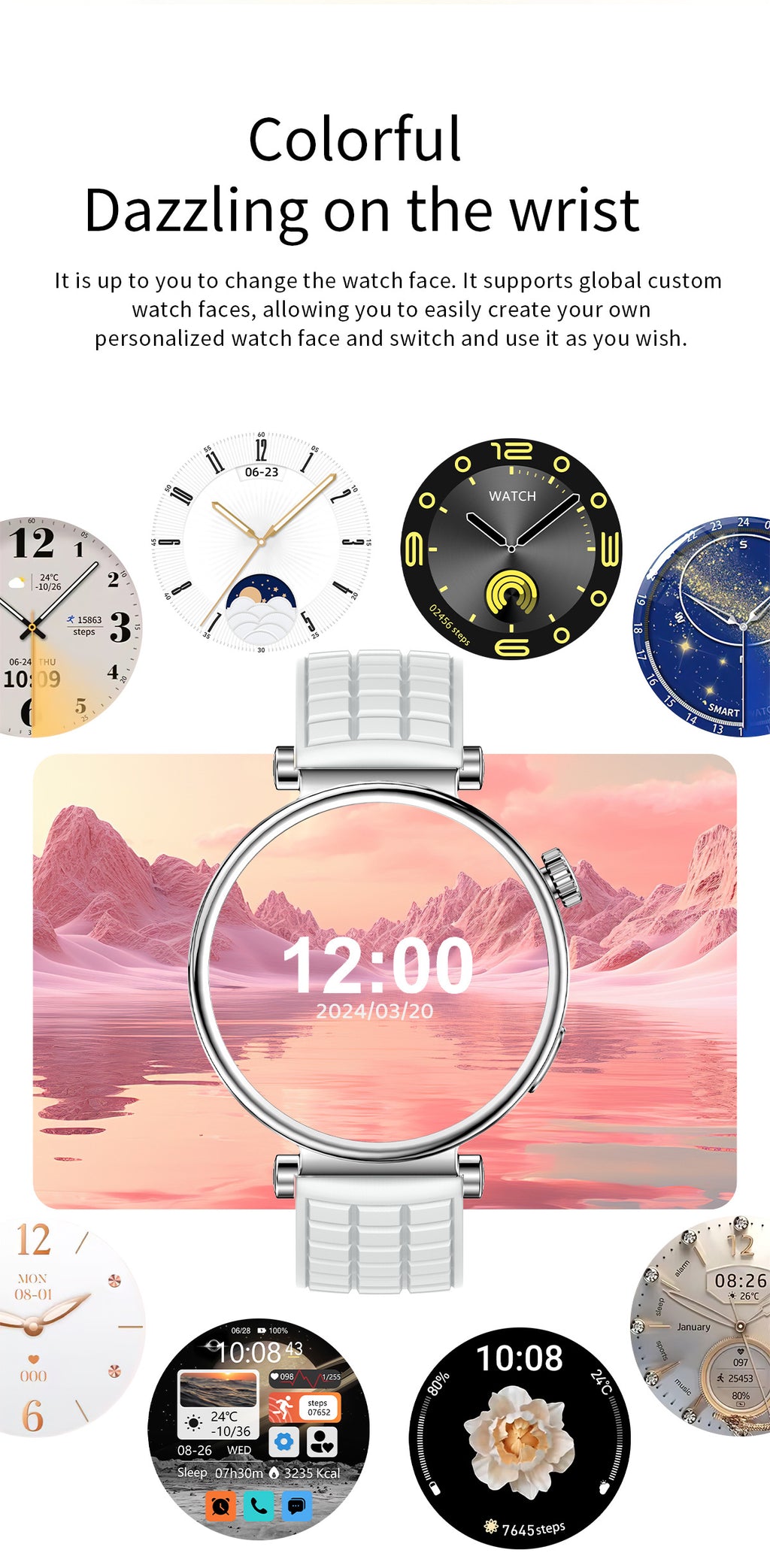 Z01 Mini Smart Watch Bluetooth Call True Heart Rate Step Sleep Monitoring Exquisite Ladies Outdoor Sports
