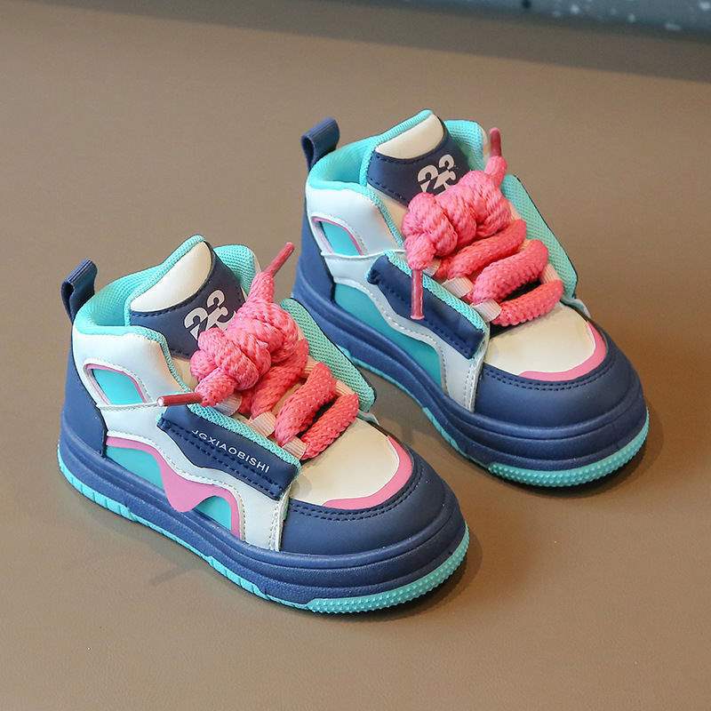 2025Spring Style Dad Shoes Children's Sports Shoes Boys' Casual Sneakers High-top Girls' Loafers Dopamine Kids' Shoes