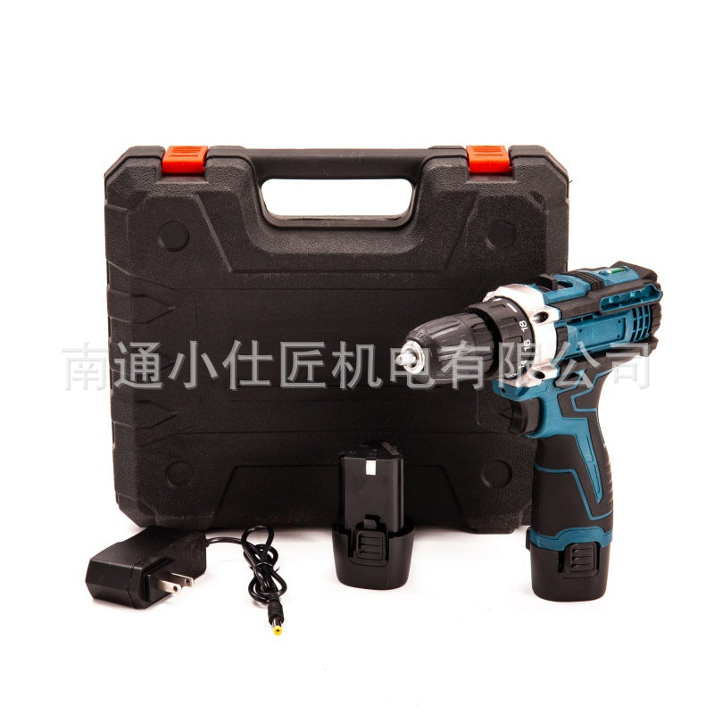 Cross-Border Foreign Trade Rechargeable Lithium Drill Household Portable Multi-Function Two-Speed Pistol Drill Electric Screwdriver Wholesale