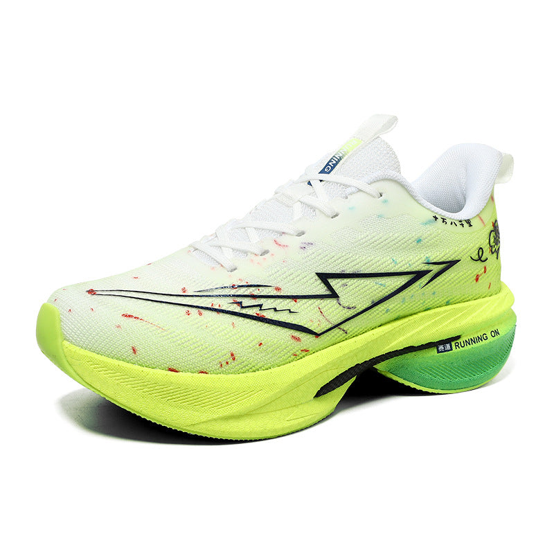 Spring and Summer Rebound Shock Absorption Carbon Plate Support Running Shoes Mesh Breathable Sports Shoes Lightweight Shock Absorption Anti-Slip Running Shoes
