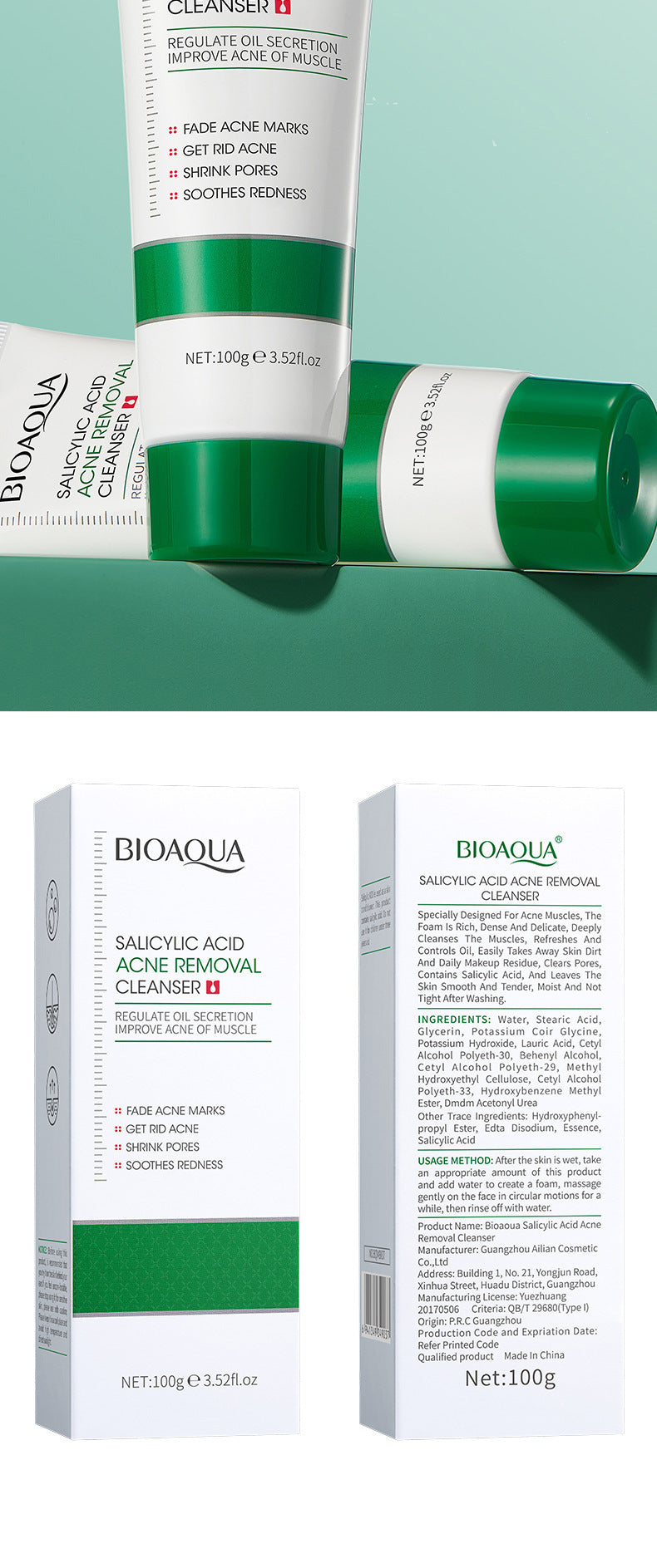 Salicylic Acid Series  BIOAOUA Pore Minimizing and Acne-Removing Mask   Factory Direct Sales