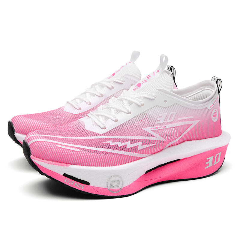 New Fashionable Casual Breathable Comfortable Running Shoes with Real Carbon Plate High Elasticity Shock Absorption for Student Training Sports Shoes