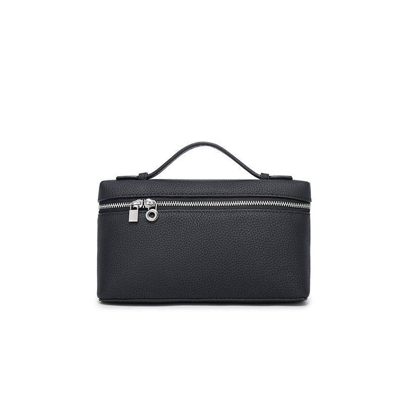 GIgi Same Style Women's Bag Niche Elegant Handheld Lunch Box Bag Women Simple Top Layer Cowhide Single Shoulder Crossbody Small Bag