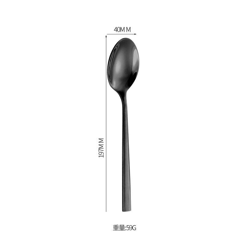 410Stainless Steel Tableware Hotel Restaurant Thickened Square Handle Knife Fork Spoon Set Western Food24Set of Steak Knives and Forks
