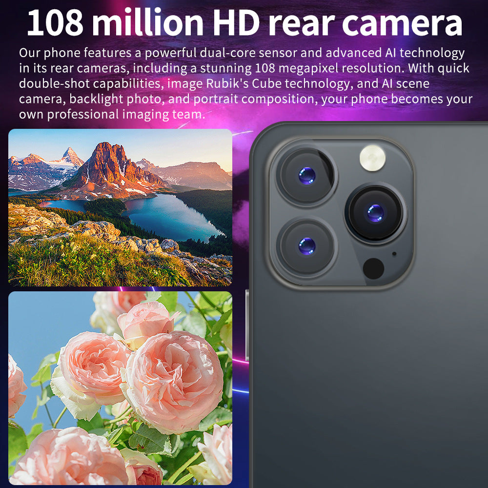 i15Promax Mobile Phone4G All Netcom6+128G Smartphone6.8Wholesale of High-Definition Large Screens